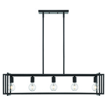  6070-LP BLK-BLK - Tribeca Linear Pendant in Matte Black with Matte Black Accents